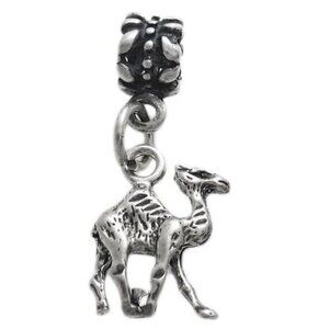 CAMEL EURO BEAD CHARM IN 3D STERLING SILVER.